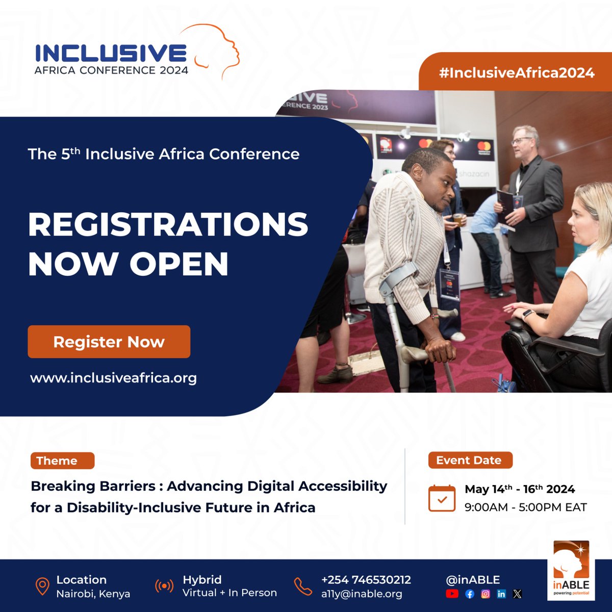 #InclusiveAfrica2024 is an annual event that promotes digital accessibility and assistive technology for Africans with disabilities. Register now at inclusiveafrica.org and be a part of this incredible event. @IreneKirika2 @JSupercharge #Inclusivity #InclusionMatters