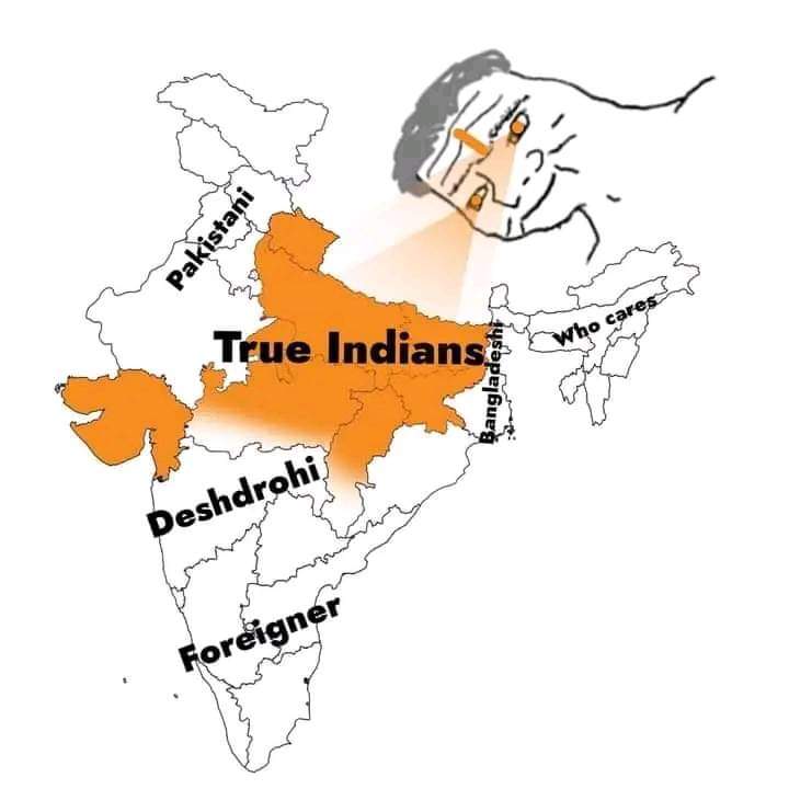 the_anuragguha's tweet photo. Yes, only the Hindi - Gujju belts are #TrueIndians and the rest are #AntiNationals.🥲 https://t.co/o5rNRbWZvz