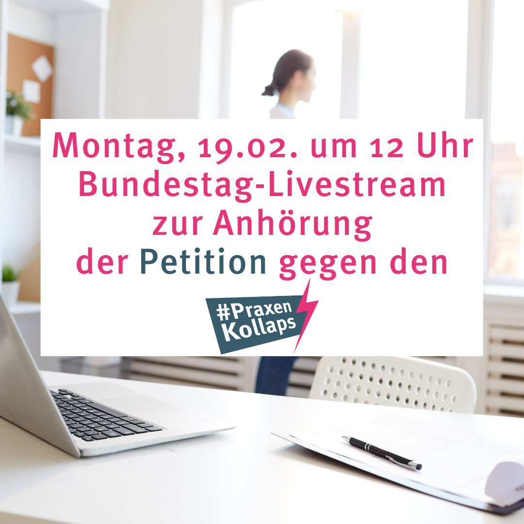 📢Am Montag um 12 Uhr findet die öffentliche Anhörung der #Petition zur Rettung der ambulanten Versorgung im Bundestag statt. Sie können die Anhörung live über das Parlamentsfernsehen des @bundestag verfolgen: bundestag.de/parlamentsfern… #praxenkollaps