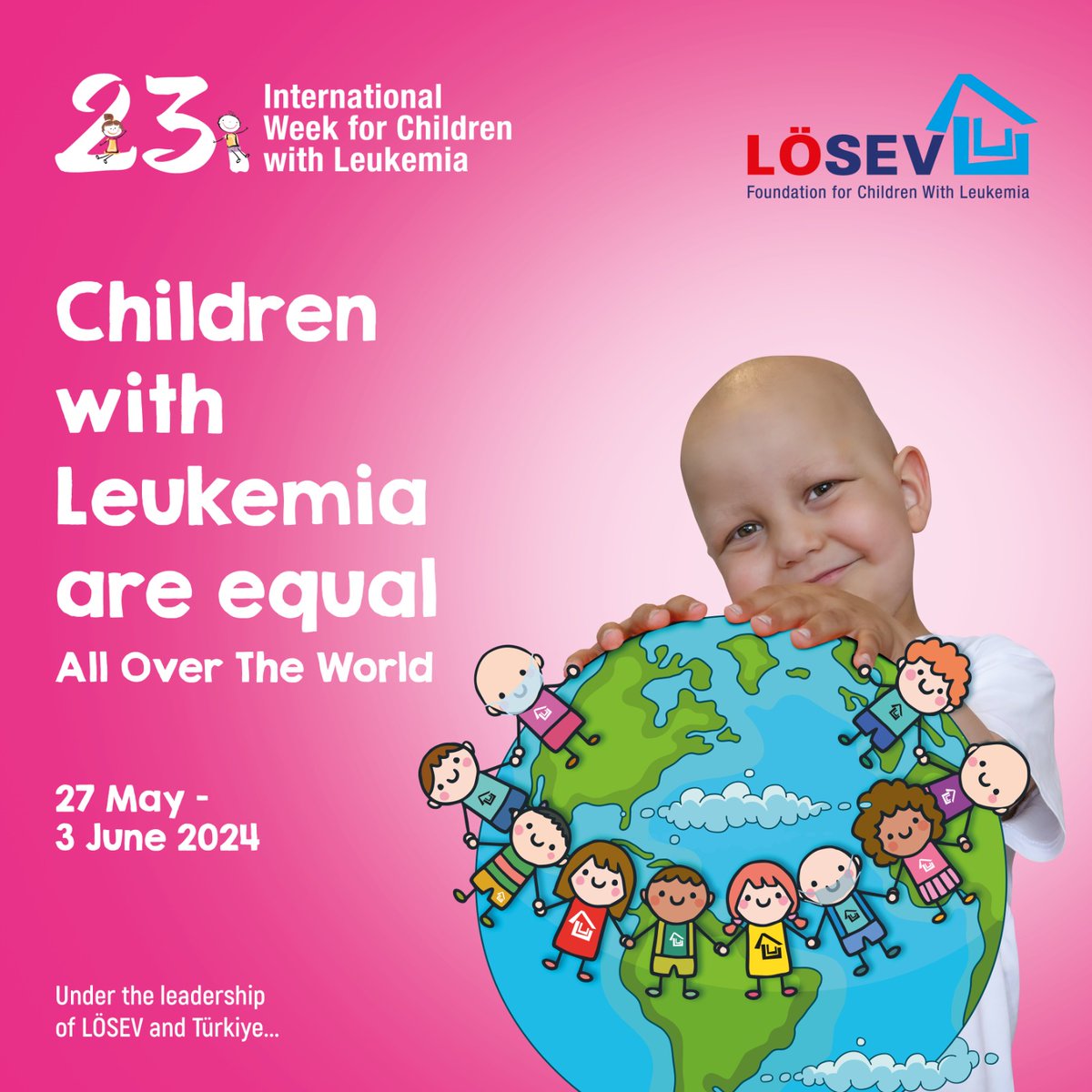 losev_en's tweet photo. You are invited to Turkey for the International Week for Children with Leukemia! Join us, where 25 children with leukemia and their mothers from 25 different countries will be hosted under the leadership of LÖSEV. Don't forget to spread the word to your network and contact us🗺️🎗️ https://t.co/dHBqhWHjpd