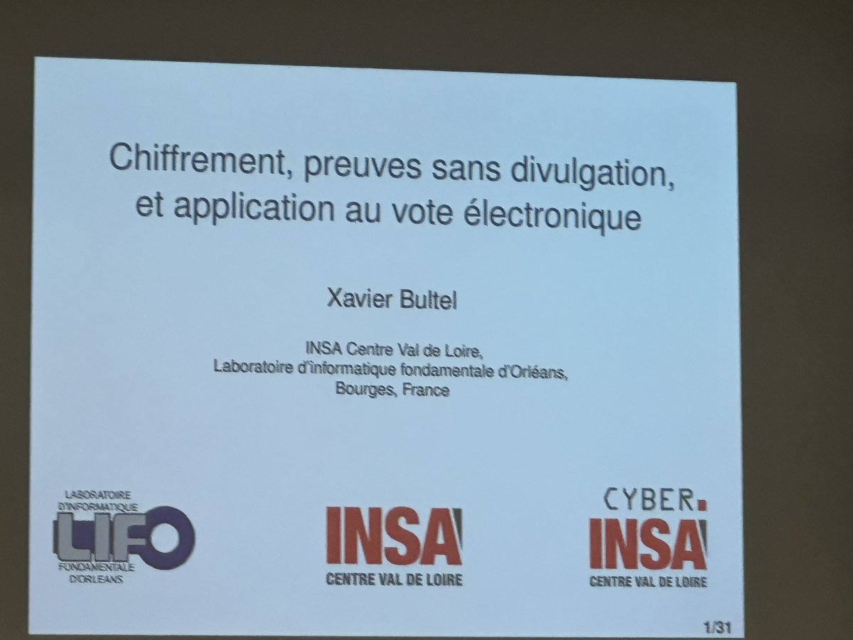 EOissima's tweet image. C’est parti pour l’après midi #LaboMaths_ot du Cher avec pour ouverture la conférence sur la cryptographie de Xavier Bultel 
🙏@m2navarre pour l’accueil