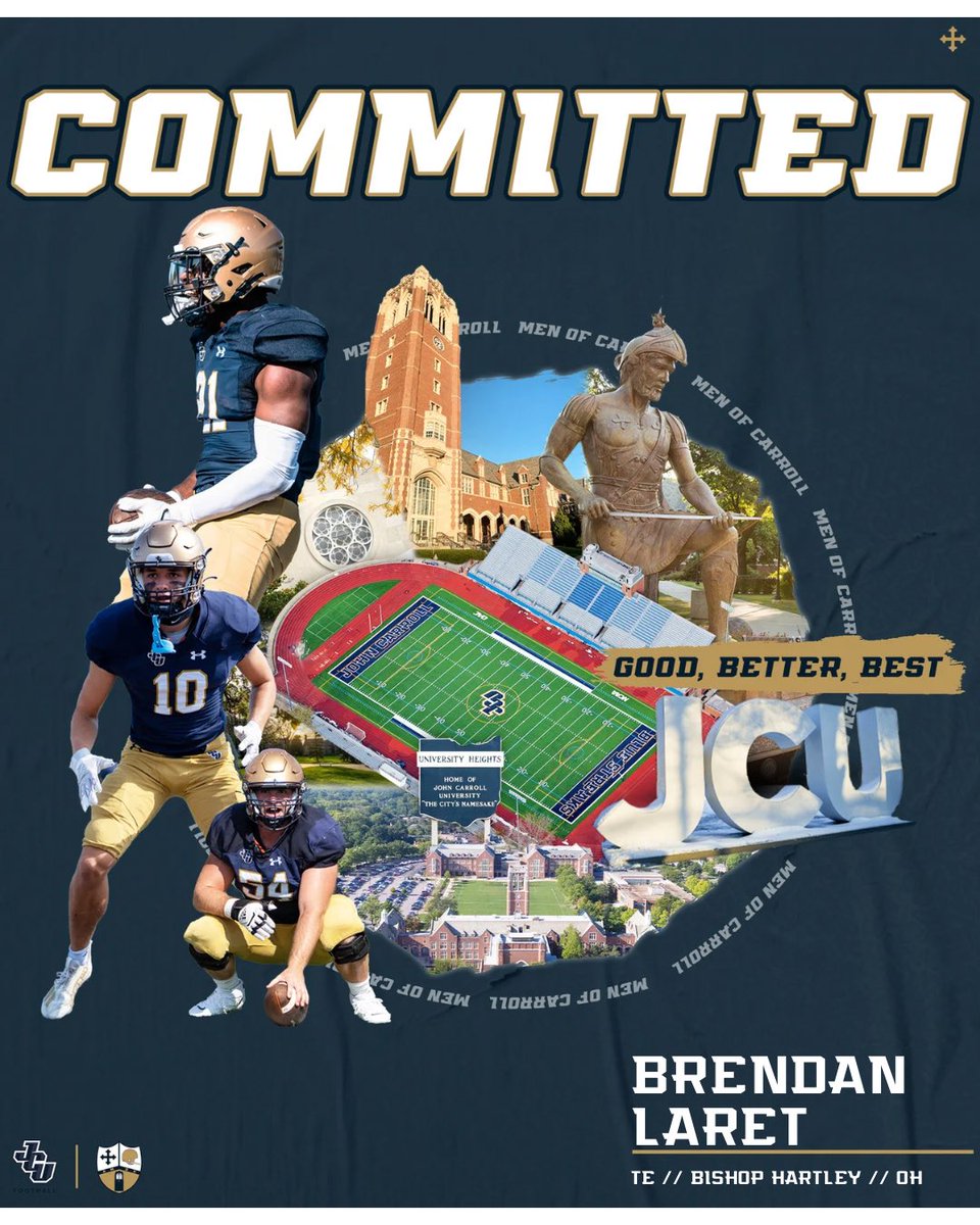 I’m extremely happy to announce that I’m committing to John Carroll. I can’t wait for the next four years! I want to thank everyone who helped me make this decision! #committed @FBCoachTJ @MacAustin_ @Jeff_Behrman @HartleyFootball