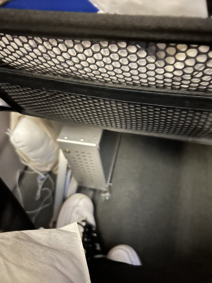 sharoncap's tweet image. @British_Airways I’ve just received an email stating that iris acceptable to have a metal box on the back of the chair infront of you which prevents being able to place your 2 feet next to each other? #healthhazard