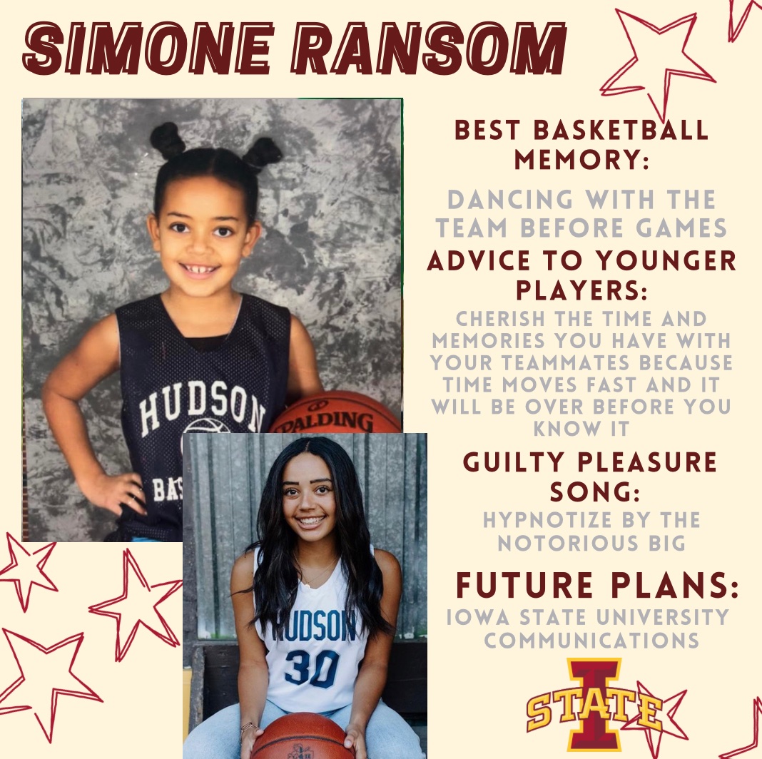 Our final senior spotlight #7 is Simone Ransom!

This kid brings the high energy, silliness and a bit of sass! An HBA player since the beginning - look at those piggies! ❤️ We’ve loved watching you play kid and wish you the best at Iowa State!