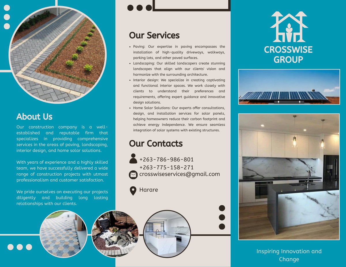 T_D_K_1's tweet photo. @daddyhope For paving, landscaping, interior design roofing and solar installations get in touch with us today! https://t.co/VcCoLep965