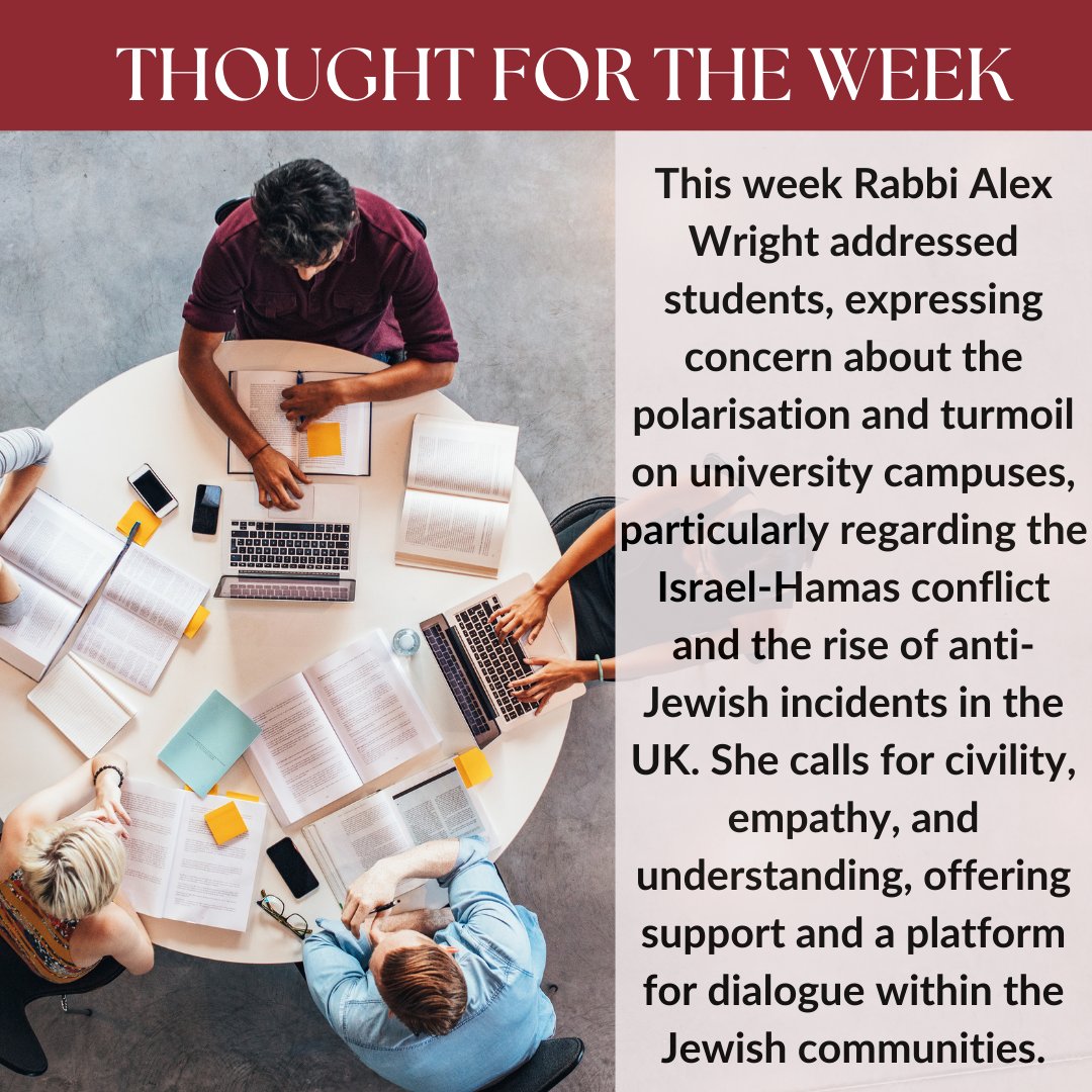 Rabbi Alex shares her Thought for the Week #LJSTFTW. Read the full piece on our website ljs.org/thought.html and like this post if you do! #studentsupport #dialogue #jewishcommunity