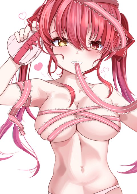 #マリンのお宝
「船長とチョコ、どっちが欲しいですかぁ～?」 