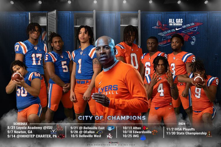 2024 out of conference schedule consist of 8A champs in Illinois, Loyola Academy, Georgia power Newton, Philadelphia 5A state champs Imhotep Charter, and National power IMG! 🔶🔷All Gas No Brakes!🔷🔶 #Runitback! @DarrenSunkett @hamitchom @CochBG4 @tfenton314 @CoachTDismukes