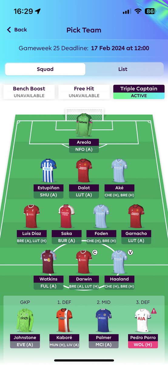 FPLJan's tweet photo. Pågarna Gw25! 
Allt eller inget, bindeln på sanslösa Darwin! Vi tackar Trenty för allt och välkomnar in tråkiga Aké! Mot 150 poäng! https://t.co/cdXsYRSkVb