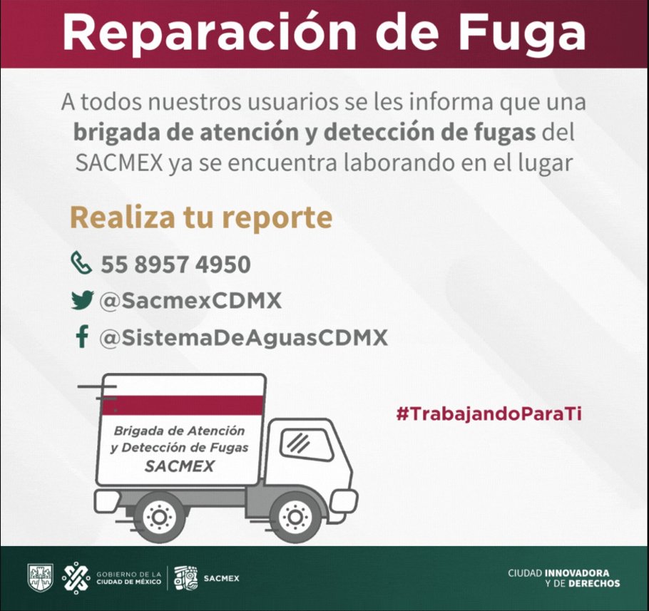 LaderasBusters's tweet photo. Ya no tenemos #agua, seamos buenos ciudadanos y reportemos las fugas 🚨📞
#BrigadaSACMEX @SacmexCDMX #CDMX https://t.co/WS0CrA4PZB