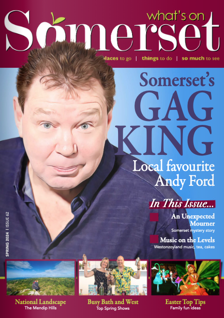 Local favourite Andy Ford is on the cover of the new What's on Somerset for spring - Andy appears soon at @TMAC_Taunton and in September at @mcmillantheatre See the new issue at whatsonsomerset.co.uk