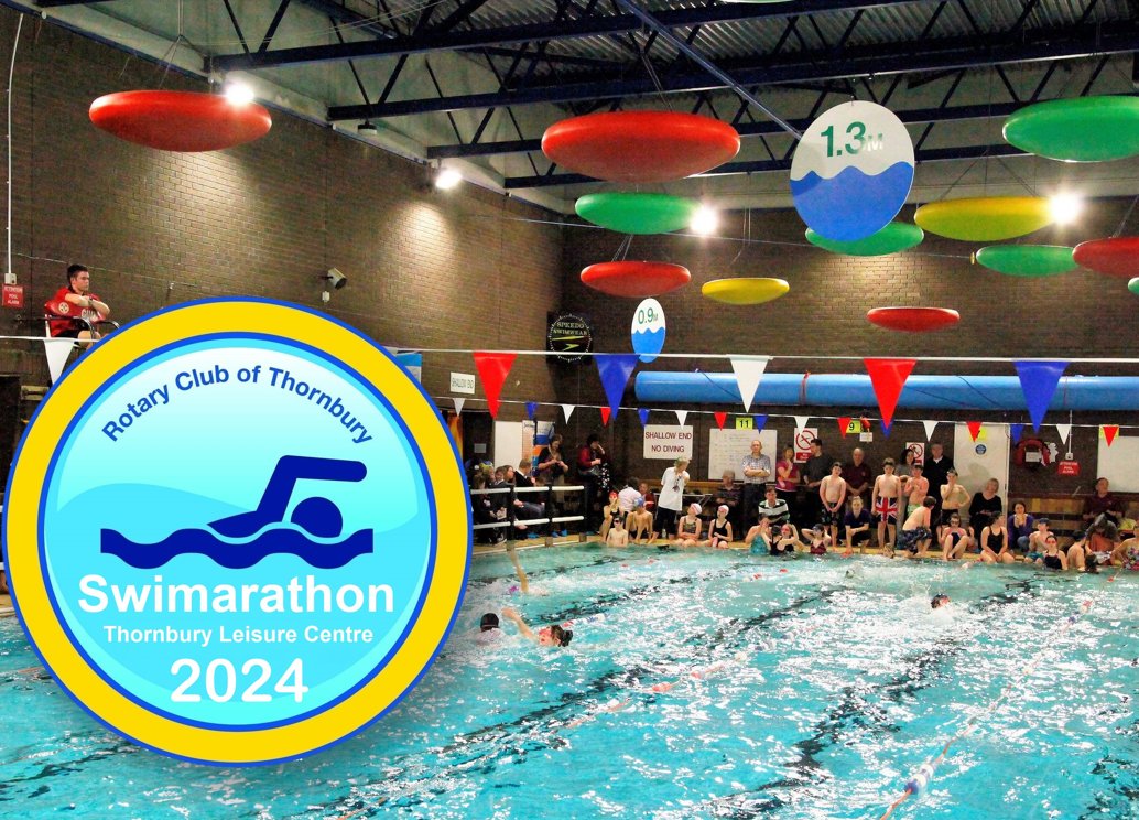 THORNBURY ROTARY CHARITY SWIMARATHON
Friday 1st March and Saturday 2nd at Thornbury Leisure Centre. Nearly 50 teams now taking part, need more for Saturday. Details and how to enter, click thornburyrotary.org. Caribbean music for calypso fun! Main charity: @stpetershospice.