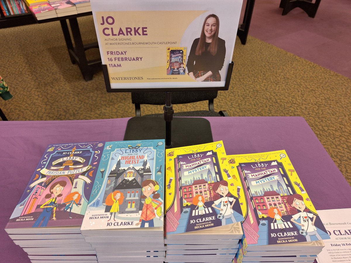 Thanks to @WaterstonesBCP for such a warm welcome this morning. Lots of signed copies of #TheTravellingSchoolMysteries available instore now @FireflyPress @bouncemarketing