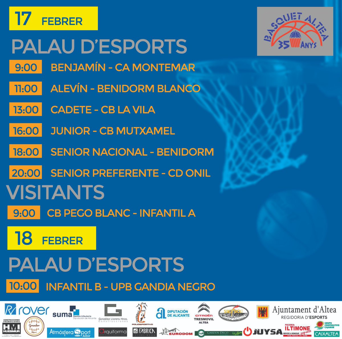 AlteaBasquet's tweet photo. https://t.co/cX0zNVslfI 
#sumaconeldeporte 

(VAL) 🟡🔴

Ací tenim el cartell amb els partits d'aquest cap de setmana!
Tot el mon a animar!

ANEM ALTEA 🏀🔥

(CAS) 🔴🟡

Aquí tenemos el cartel con los partidos de este fin de semana!
Todo el mundo a animar!

VAMOS ALTEA 🏀🔥 https://t.co/cpqRsz7Xg7