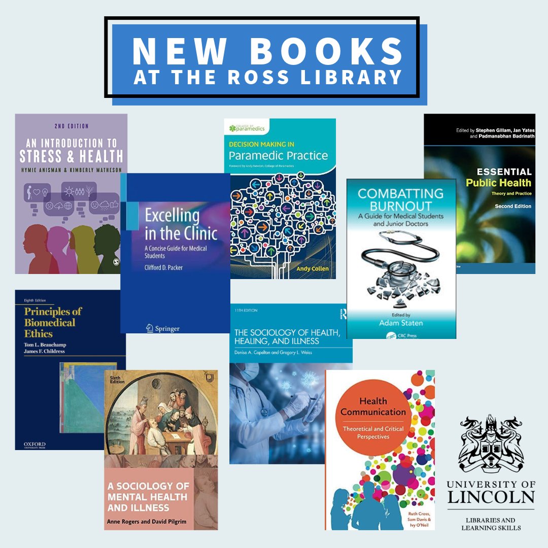 We have a selection of New Books available at the Ross Library 📚 Be sure to pop in and visit!

#LincolnMedicalSchool
#RossLibrary
#UoL
#NewBooks