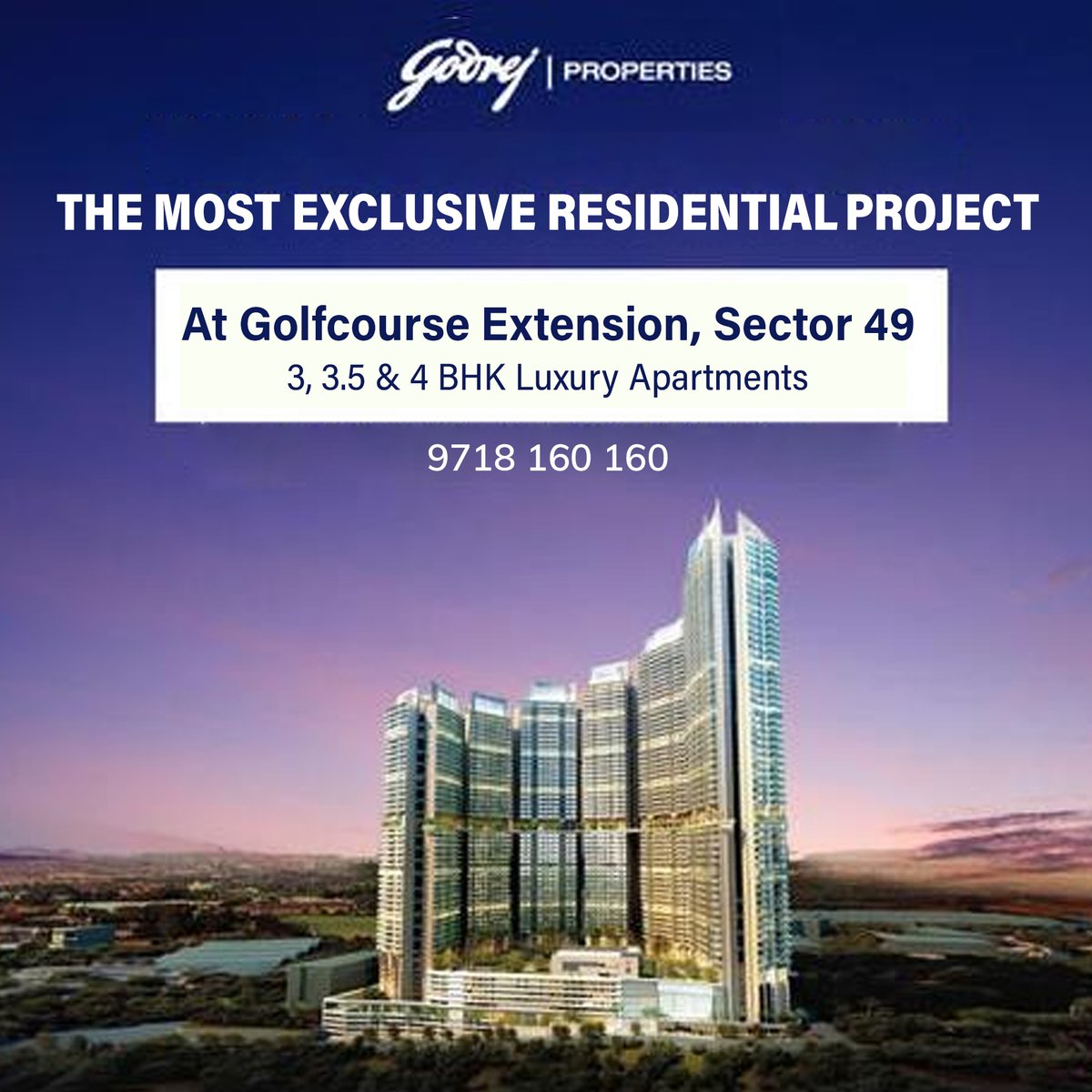 The Most Exclusive #ResidentialProject - Godrej 49

At #GolfcourseExtension, #Sector49, #Gurgaon

#3bhk to #4BHK #LuxuryApartments

#residential #realestate #architecture #construction #home #design #interiordesign #property #realtor #investment #interior #luxury #house