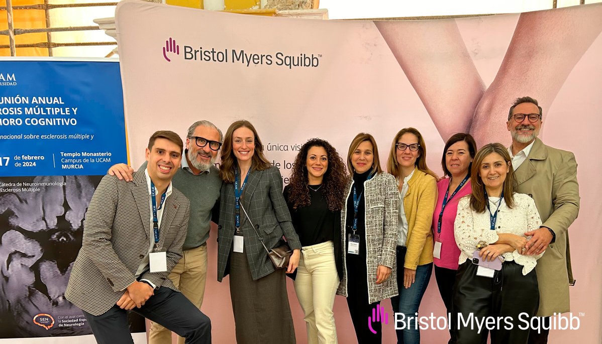 BMSIberia's tweet photo. 📌 Desde #BMSIberia colaboramos en la VIII Reunión Anual de #EsclerosisMúltiple y #DeterioroCognitivo dentro del VIII Curso Nacional sobre #EM y #Cognición organizada por el profesor Dr. #JoséMecaLallana en la @UCAM https://t.co/Rd2cgF3ReK