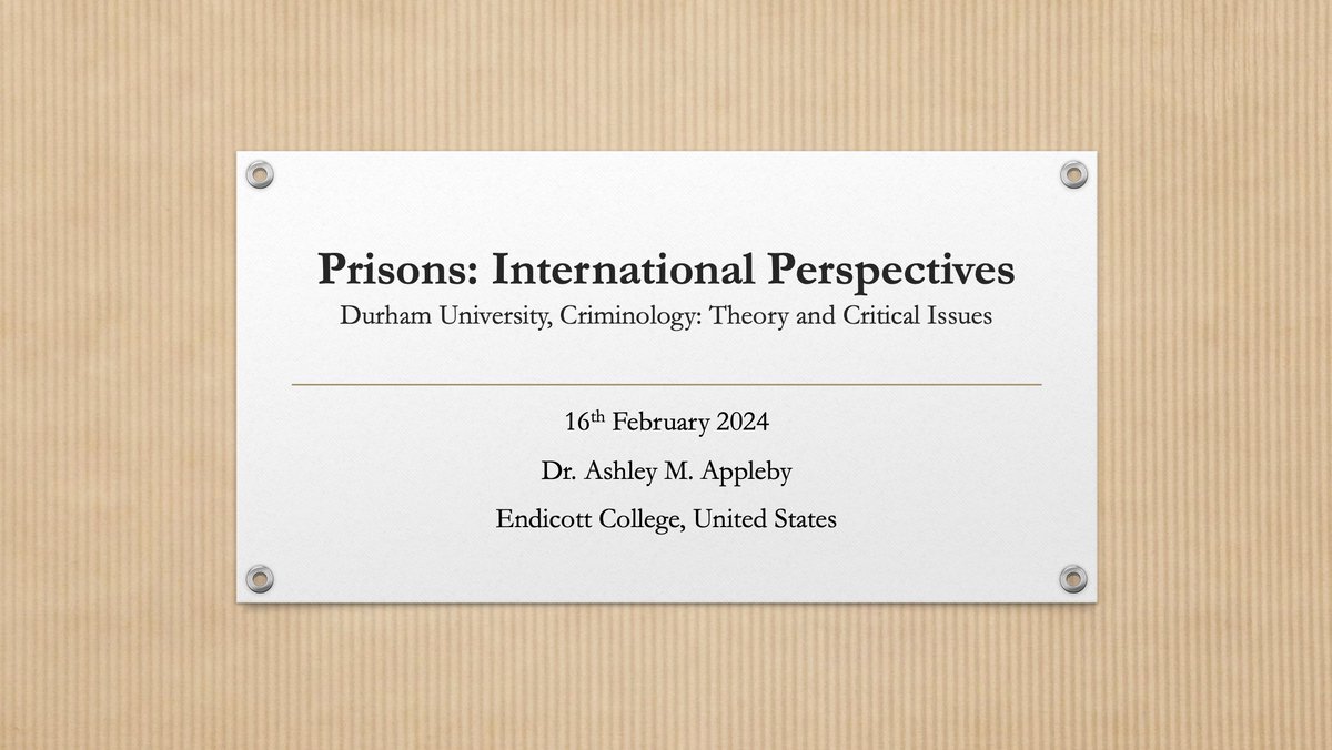 Starting off my trip to @durham_uni with a talk to MSc students on U.S. prisons and higher education. Such a pleasure to be here with my @InsideOutPrExPr colleagues @katielouob @DrHKingy - looking forward to our in-prison workshop and international speaker panel next week!