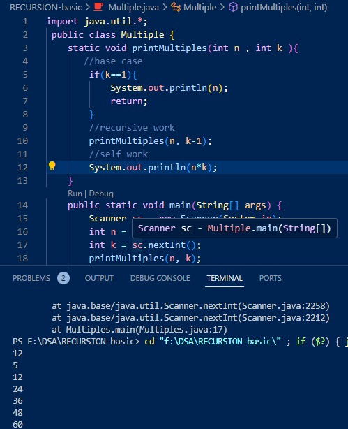 DK_DEV226's tweet photo. Dsa day 23 : recursion problem solving
Today's question:-
1 Given a number num and value k .print k multiples of num 

#dsa
#recursion 
#100daysofcode 
#handwrittennotes https://t.co/wQFabVX7oL