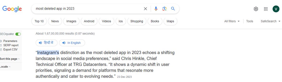 Varshaplk's tweet photo. ๐ In 2023, the most deleted app was Instagram! ๐ #Instagram #DeletedApp ๐ฑ๐ซ https://t.co/z0JtQXvrzj