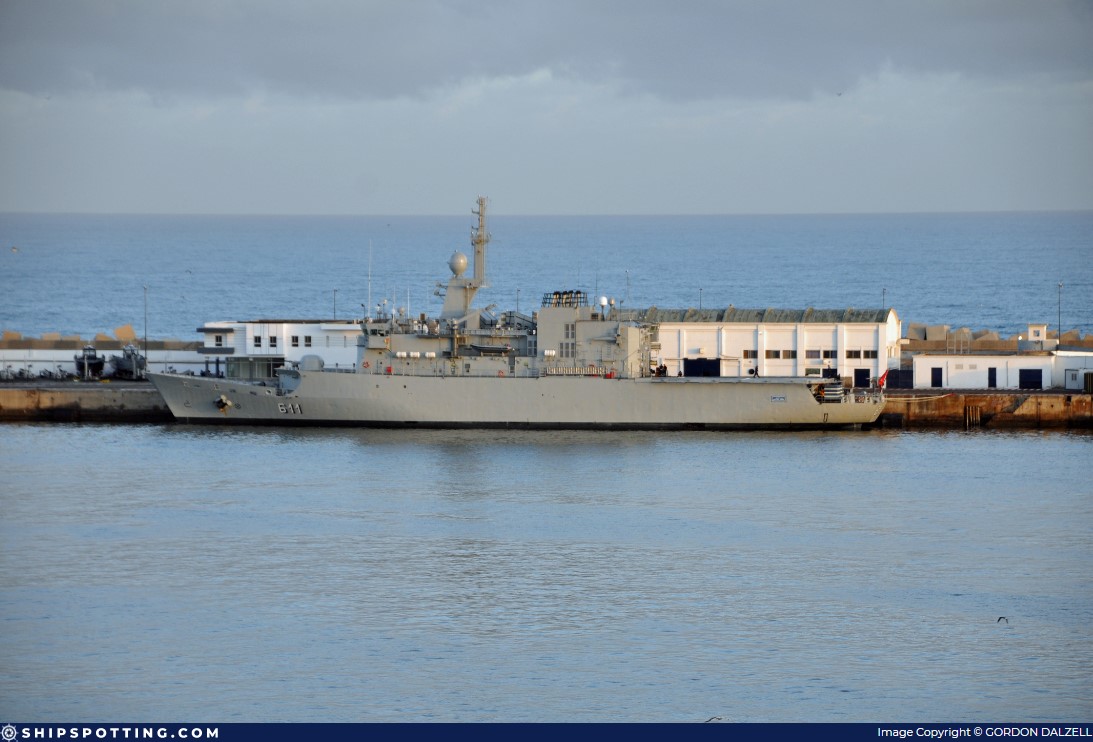 Floreal-class corvette of #RoyalMoroccanNavy Mohammed V showcasing eight (8) Exocet anti-ship missile launchers installed amidships. Photo by Gordon Dalzell.