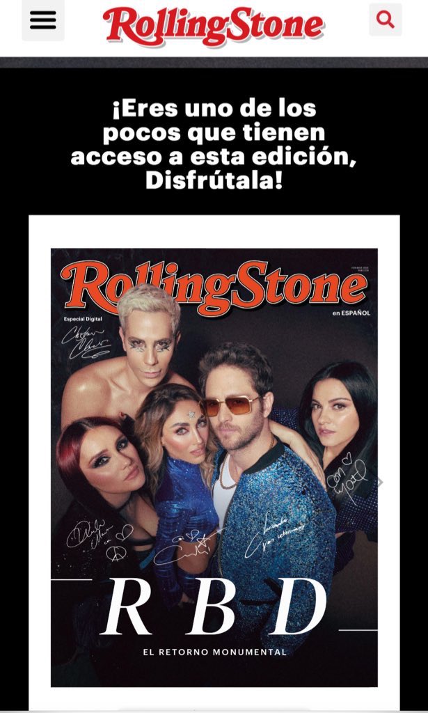 Colombia 🇨🇴 Ya la compraron? ya tenemos la versión digital y pronto la impresa <a href="/RollingStoneMX/">Rolling Stone en Español - México</a> <a href="/RBD_oficial/">RBD</a> <a href="/UMusicColombia/">Universal Music Colombia</a> es.rollingstone.com/rbd-preventa/e…