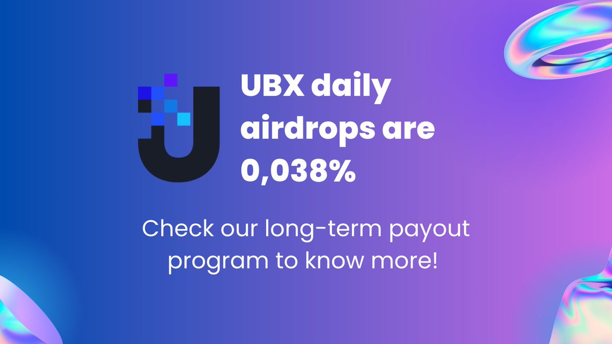 UBIX_Network's tweet photo. ❗️According to UBIX payout program, today the regular UBX airdrops will be decreased to 0,038%❗️

For further details on why we do this and information on the timing of the next drop, please visit the provided link 👉🏻 https://t.co/hzy3cjsQSB