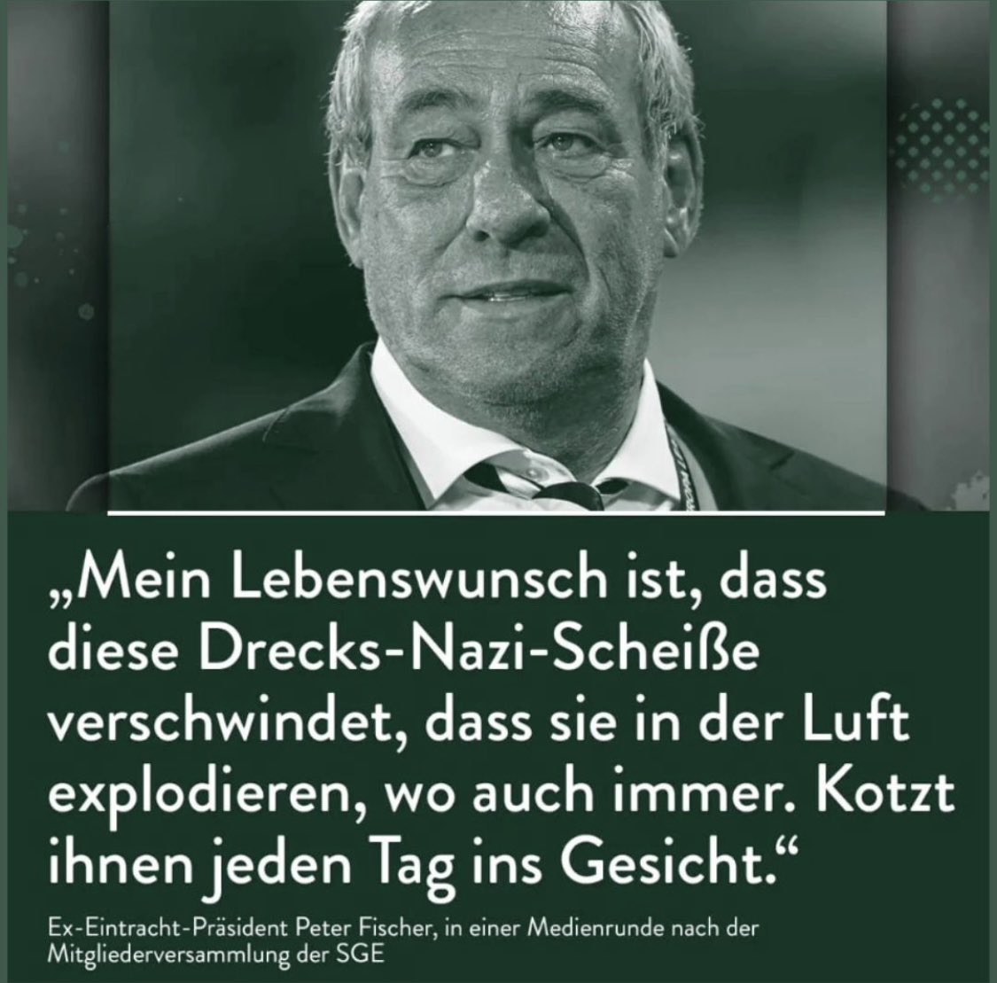 dokhollidays's tweet photo. Danke für dieses Statement.
#PeterFischer 

#SGE 
@Eintracht 
#NieWiederFaschismus 
#WirSindDieBrandmauer 
#NieWiederIstJetzt 
#keinenmillimeternachRechts https://t.co/sIgW4n4Dp9