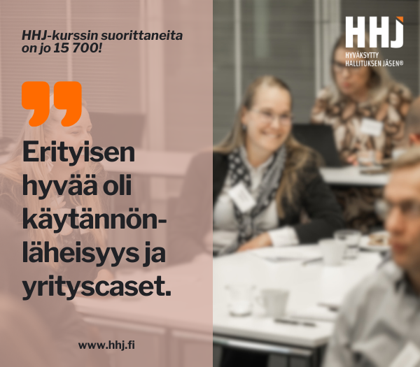 HHJ on kasvanut yhdestä kurssista ja tutkinnosta kokonaiseksi pk-yritysten hallitustyön kehittämisohjelmaksi. Yhä useampi kehittää itseään hallitustyöntekijänä. Koulutuksia järjestetään usealla paikkakunnalla, tutustu osoitteessa hhj.fi #hhj #hallitustyö #kasvu