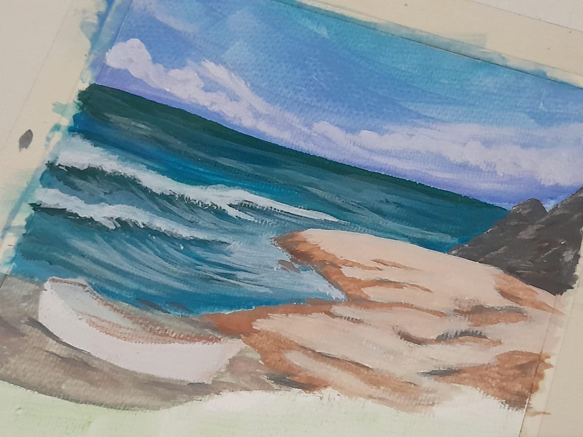 kantinsatu's tweet photo. (not well potrayed) tapi sensasi acrylic dan gouache ini sangat 🤯 https://t.co/Ps2sq775wn