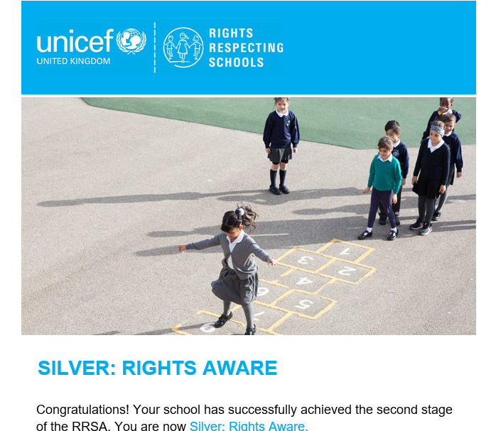 It's official! Thanks to all the staff and pupils involved!
#rightsrespectingschool