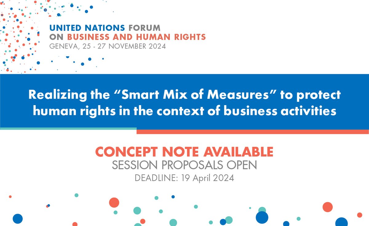 📢Concept Note for the 13th #UNForumBHR is now available. 📝Call for session proposals is open till 19 April 2024. 🔗More info: ohchr.org/en/events/sess… @eastforeden @InclusiveLaw @fernanda_ho @dsolawuyi @UN_SPExperts @WGBizHRs