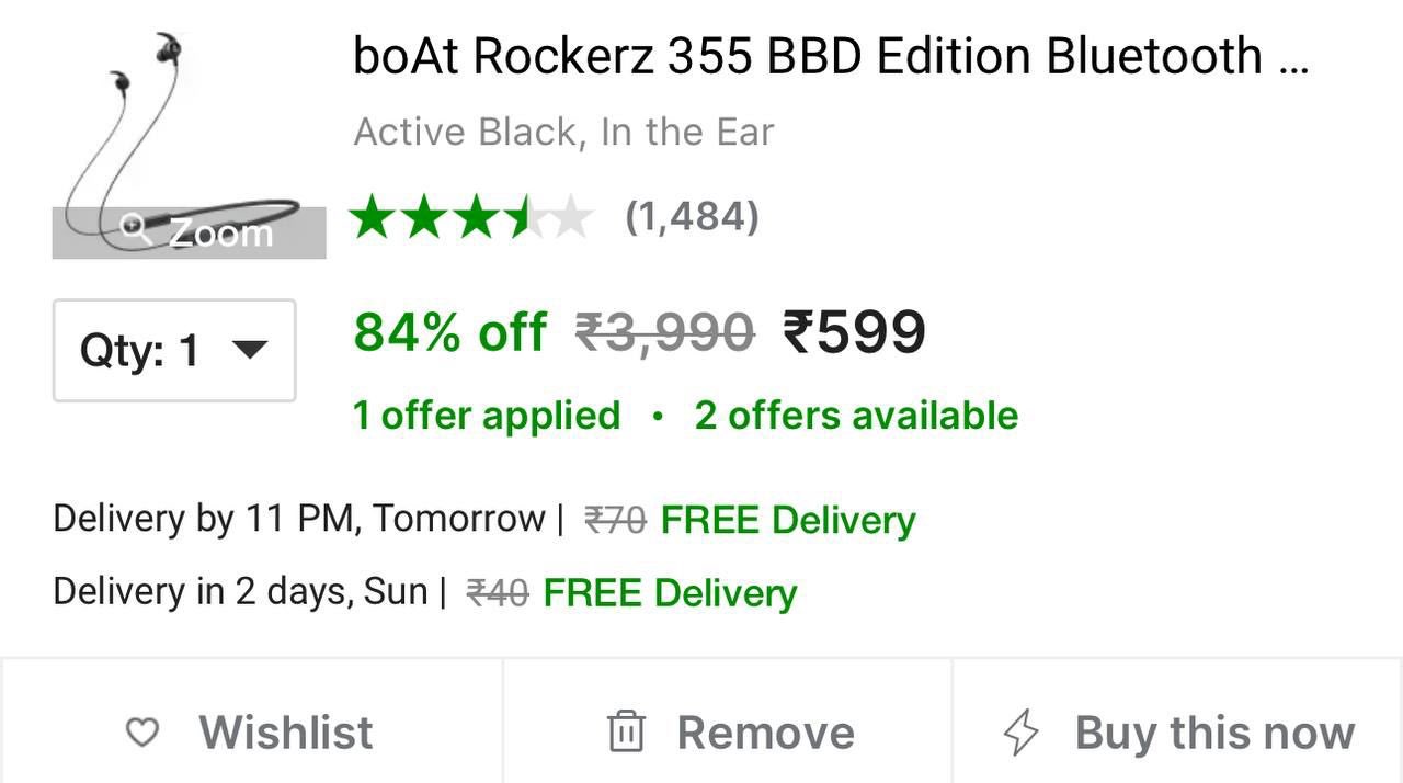 Boat bluetooth earphones 355 hotsell
