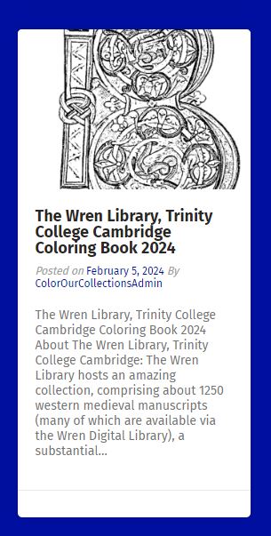 TrinCollLibCam's tweet photo. Looking for something to do with the kids during half term? Visit the #WrenLibrary if you are in Cambridge, or enjoy our colouring sheets, now featuring also in #ColourOurCollections 2024: https://t.co/lLEGYUGoBR. Ten images from our books and MSS to colour and make your own. 🎨 https://t.co/KQT8lzThuW