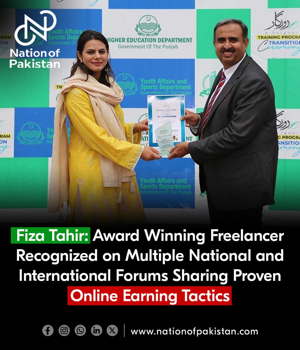 TheNationofPak's tweet photo. #FizaTahir
#Freelancer
#Mentorship
#PakistanFreelancer
#CommunityUpliftment
#SkillsTraining
#ContentWriting
#LinkedInOptimization
#AIWriting
#FinancialIndependence
#ProfessionalSuccess
#TrainingSessions
#PakistanSoftwareExportBoard
#GovernorHouse
#CareerGrowth https://t.co/aWP4F9uo8x