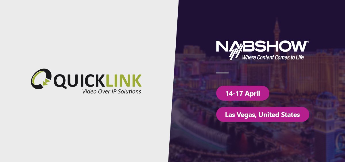 We're heading to @NABShow in Las Vegas! 🌟 As always, we're excited to share the latest #Quicklink innovations and connect with industry leaders! 📅: 14-17 April 2024 📍: Booth SL4184 Secure your meeting with the Quicklink team ➡️ bit.ly/37Dacp1 #NAB2024 #broadcast