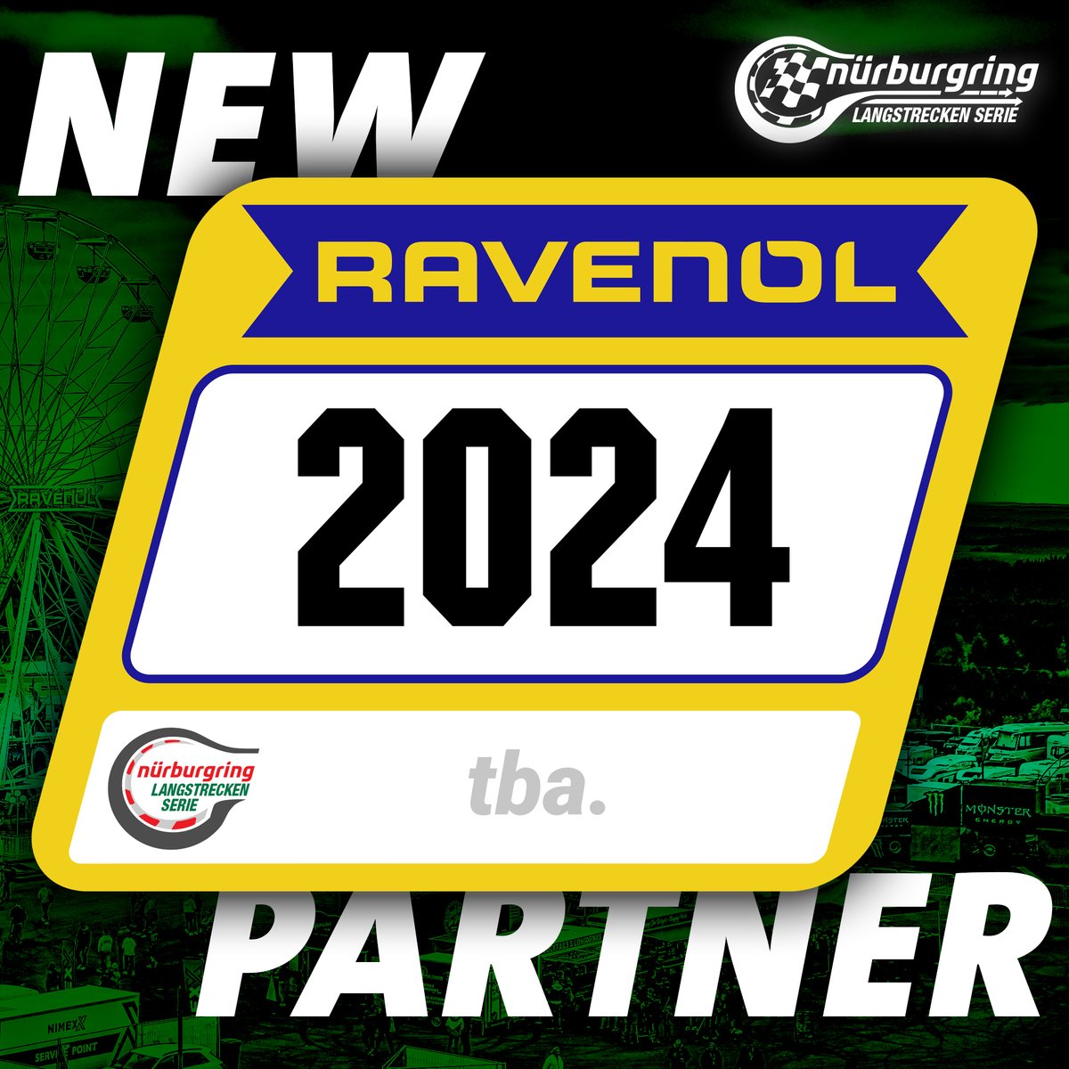 vln_de's tweet photo. NLS takes off in 2024 with @RAVENOL_Germany. 🚀
The logo, which is widely recognised in motorsport, will be featured on perimeter boards, winner and interview back panels as well as on the number mats of all vehicles in the popular endurance series.
____
#NLS #seeyouinapril 👀 https://t.co/LGlN9QFKkq
