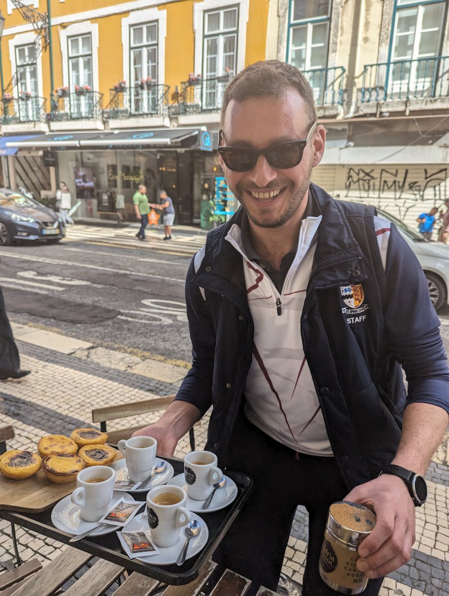 MrLaceyPE's tweet photo. Perks of the job. Lovely first 24 hours with the footballers in Lisbon. Mr Moraca ensuring cultural guidelines are followed at all times! https://t.co/eK0uxaFcr9
