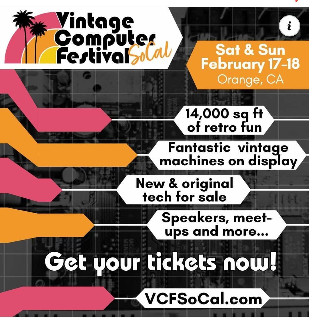 SCVCGGroup's tweet image. This is happening this weekend in orange, CA.  We will a table with some computer games to play. Come by and say hi. #vcf #vcfsocal #vintagecomputers