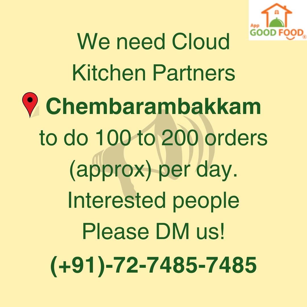 🍳 Calling Chembarambakkam's finest chefs! 🌐 Join our Cloud Kitchen adventure. Let's cook up success together! 🔥.
.
For more details📞(+91)72-7485-7485
.
Download App GOOD FOOD now from Play Store or App store!
.
#appgoodfood #homemadefood #healthylifestyle #Subscription #Food