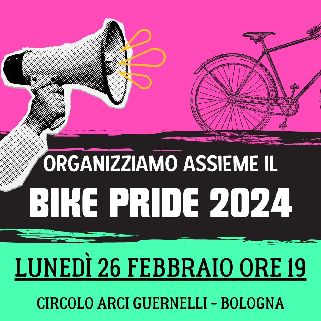 BikePride_Bolo's tweet photo. Lo senti questo scampanellio?
É il Bike Pride che torna in strada e dalla strada!
Ma per organizzare l'edizione 2024 ci servi tu, la tua idea di bici e di città!
Ti aspettiamo alla prima assemblea organizzativa lunedì 26 febbraio alle 19:00 al circolo arci Guernelli
Passaparola! https://t.co/rNPdRJmPya