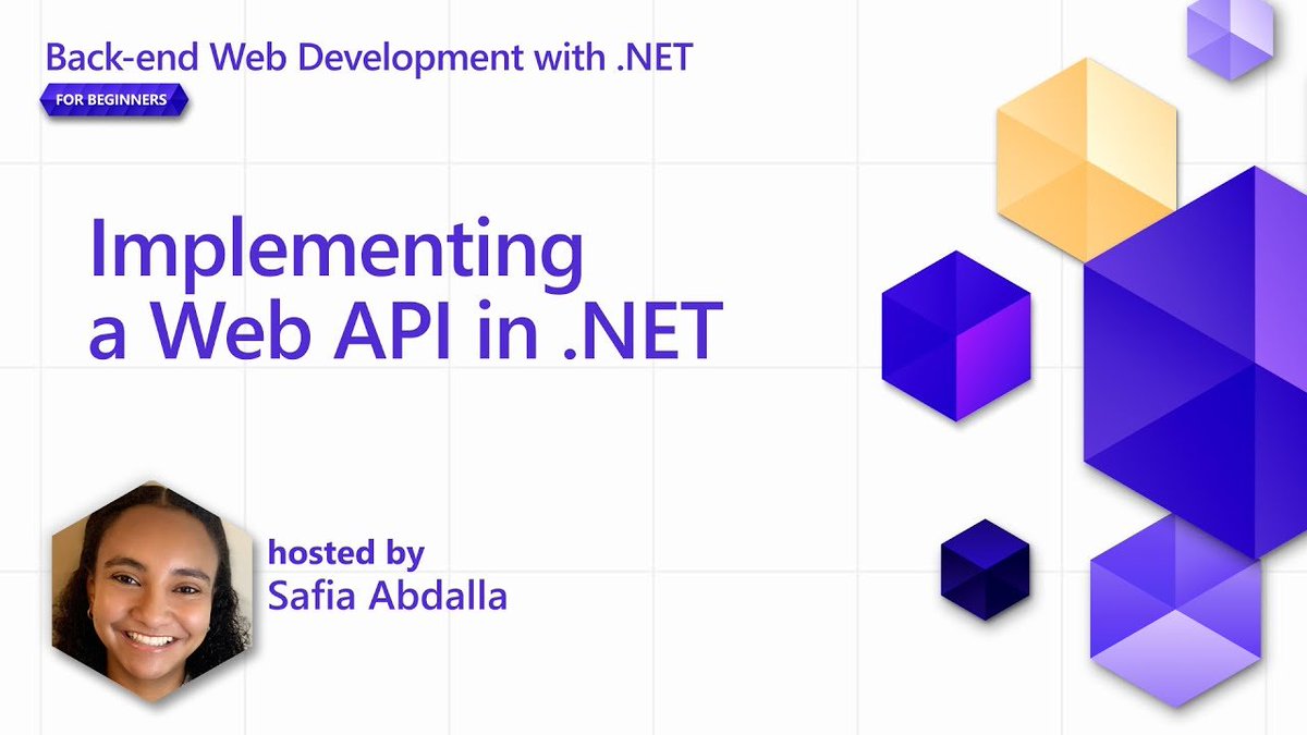 In this session of the Back-end Web Development with .NET for Beginners series, we learn to implement a CRUD web API for managing tasks in a to-do list with minimal APIs in #ASPNET Core. 🎥 msft.it/6018ihDWA #dotNET