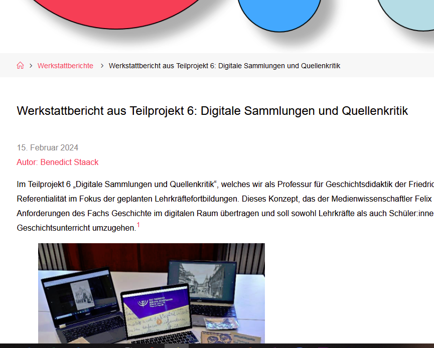 anarabiaschenk's tweet photo. Teilprojekt 6 #ReTransfer entwickelt ein Fachkonzept zu digitalen Sammlungen und Quellenkritik für die Lehrkräftefortbildung #twlz. Benedict Staack beschreibt die Grundidee und die ko-konstruktive Zusammenarbeit mit Lehrkräften in diesem Werkstattbericht: https://t.co/bcY1hJolZg https://t.co/yNseznhHfh
