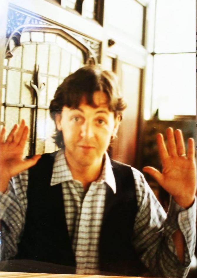 Paul McCartney at his “Waterfall” house in Peasmarsh East Sussex