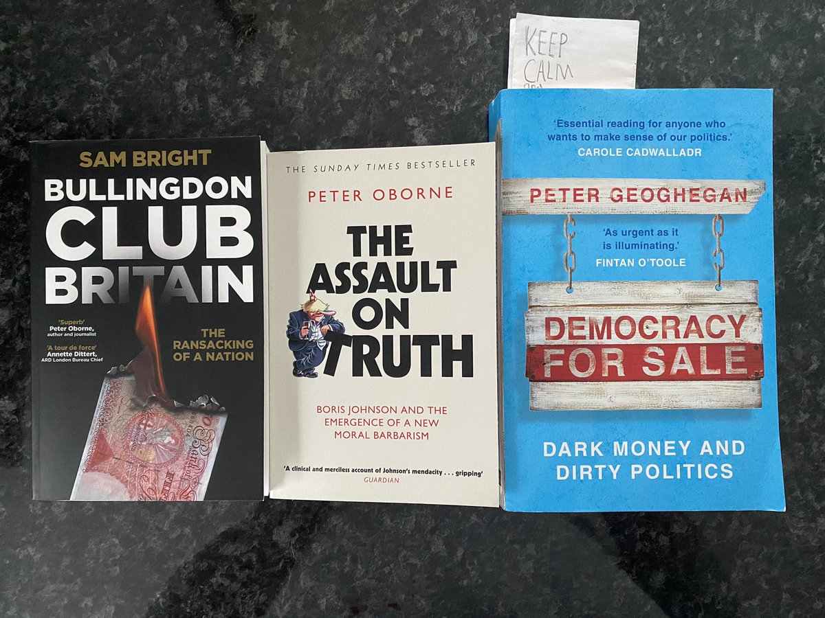 Three books I’d recommend reading before the General Election Bullingdon Club Britain by @WritesBright The Assult on Truth by @OborneTweets Democracy For Sale by @PeterKGeoghegan