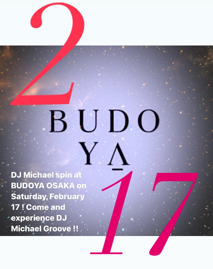 DJ Michael spin at BUDOYA OSAKA on Saturday, February 17 !! Come and experience DJ Michael Groove 🎧🎤
🎵
#budoyaosaka #openformatdj
