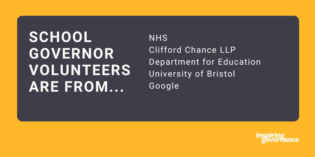 Just this week, we've seen professionals from the @NHS, @Clifford_Chance, @Google, @BristolUni and @educationgovuk sign up to volunteer as school governors, amongst many other organisations. Thank you to everyone that joined us! Read more⬇️ inspiringgovernance.org