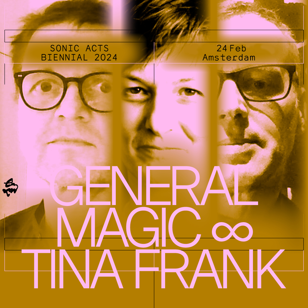 Live AV 📺🔊 Super Key 👀
General Magic ∞ Tina Frank

24 FEB 2024 💥 <a href="/SonicActs/">Sonic Acts</a> Amsterdam 🛸 Expanded Experience <a href="/muziekgebouw/">Muziekgebouw</a> 🎟️ 2024.sonicacts.com/programme/expa…

⚡️ 2024.sonicacts.com/artists/genera…