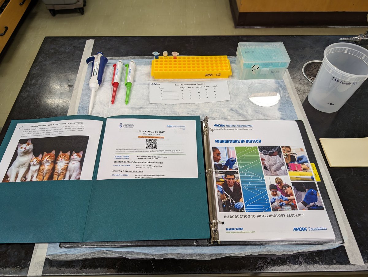 We're all set for the #LOYOL2024 PD session with <a href="/han85_han/">Kristina Han</a> at St. John Paul II <a href="/TCDSB/">Toronto Catholic District School Board</a>! Time to make pipette art, and solve the kitten paternity case!