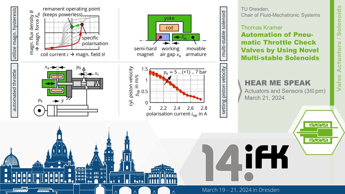 Exciting presentation at #IFK2024 on multi-stable solenoids, energy-efficient actuators for Industry 4.0 lnkd.in/d9HF4Xfv. 
Discover innovative approaches and the latest trends in fluid-mechatronic systems and register now at ➡conftool.pro/ifk2024. See you in Dresden!